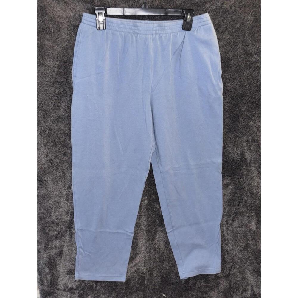 NWF Light Blue Cotton Capri Lounge Pants Sz L Elastic‎ Waist